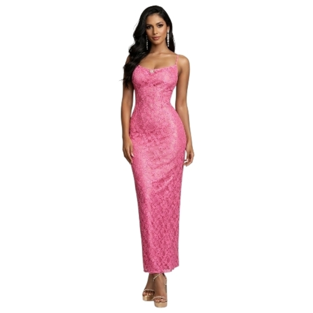 Derek Heart Vibrant Pink Lace Top